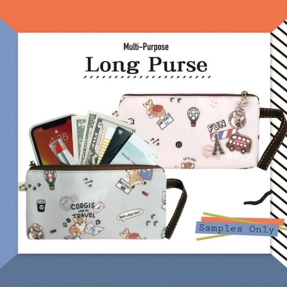 Waterproof Corgi Long Coin Purse Wristlet  Bag - Picture 5 of 8